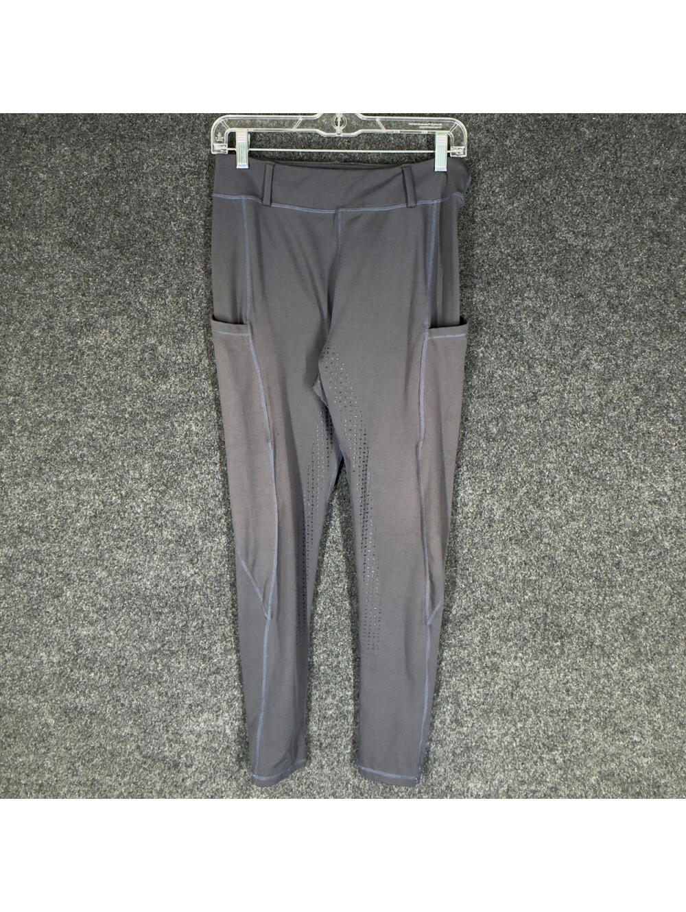 Unbranded Activerwear Leggings Women L Large Gray High Rise Capri Pockets Skinny